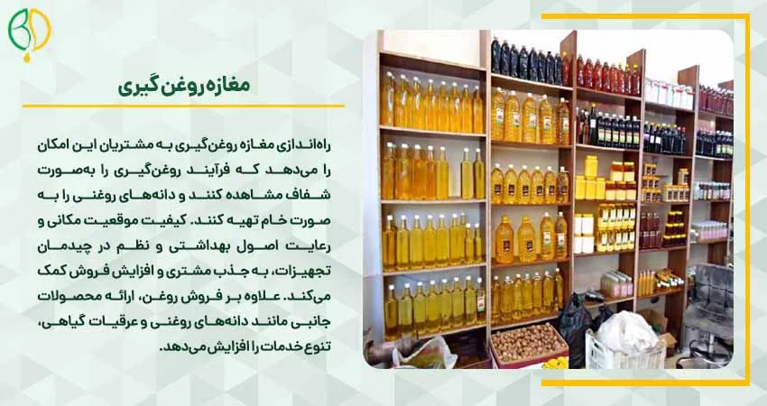 راه اندازی کسب و کار روغن گیری 3 مغازه روغن گیری