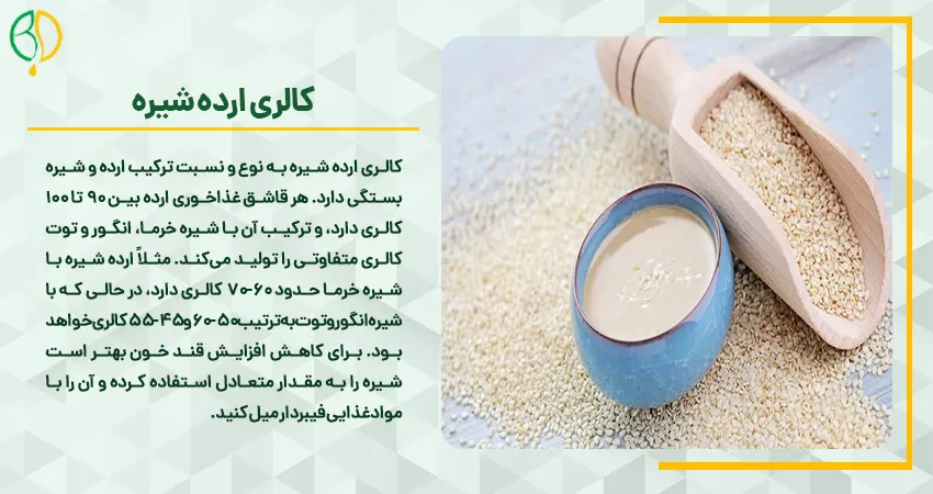 کالری ارده 3 کالری ارده شیره
